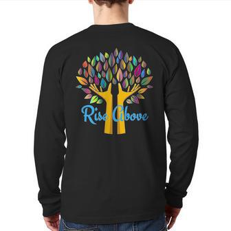Spiritual Rise Above Overcome Obstacles Motivational Back Print Long Sleeve T-shirt - Monsterry UK