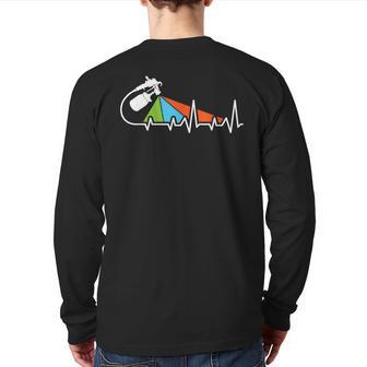 Spray Painter Heartbeat Ekg Auto Body Painter Car Detailer Back Print Long Sleeve T-shirt - Monsterry CA