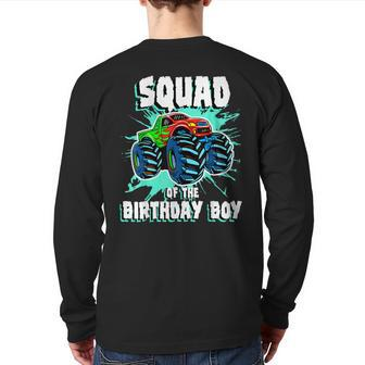 Squad Of The Birthday Boy Monster Truck Birthday Party Back Print Long Sleeve T-shirt - Monsterry UK