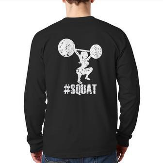 Squat Gym Back Print Long Sleeve T-shirt | Mazezy CA