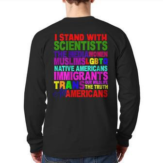 I Stand With Persist Resist Protest March America Usa Back Print Long Sleeve T-shirt - Monsterry