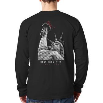 Statue Of Liberty New York City Nyc Ny Usa America Souvenir Back Print Long Sleeve T-shirt - Monsterry UK