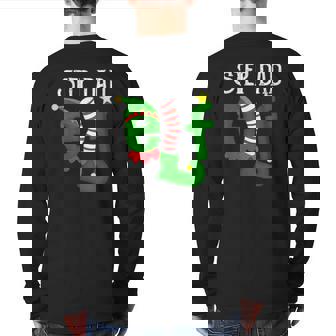 Step Dad Elf Christmas Matching Family Merry Christmas Back Print Long Sleeve T-shirt | Mazezy