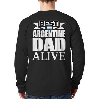 Storecastle Best Argentine Dad Alive Father's Back Print Long Sleeve T-shirt | Mazezy