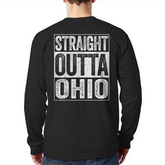 Straight Outta Ohio Oh State Back Print Long Sleeve T-shirt - Monsterry AU