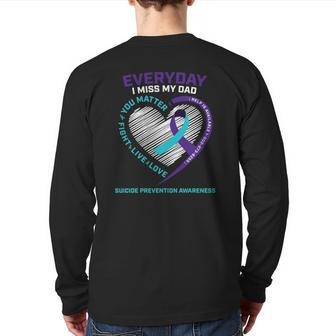 Suicide Prevention S Dad Son Ts Men Daughter Back Print Long Sleeve T-shirt | Mazezy