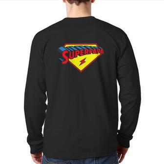 Super Papa Dad Father’S Day Back Print Long Sleeve T-shirt | Mazezy UK