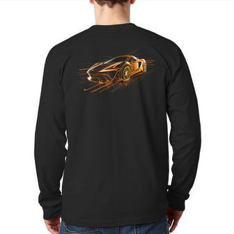 Supercar Exotic Sports Car Concept Car Poster Style Graphic Back Print Long Sleeve T-shirt - Monsterry AU