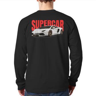 Supercar Sports Car Muscle Car And Race Car Back Print Long Sleeve T-shirt - Monsterry UK