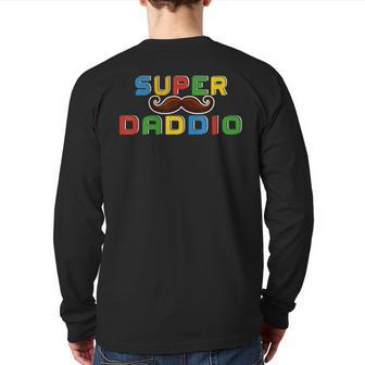 Superdaddio Dad Papa Daddy For Father Lovers Game Back Print Long Sleeve T-shirt | Mazezy