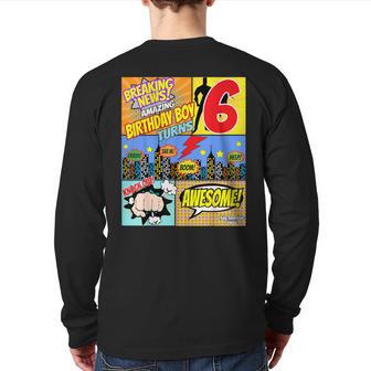 Superhero Birthday Boys 6 Amazing Awesome Super Back Print Long Sleeve T-shirt - Monsterry AU