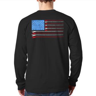 Surf Board American Flag Cool July 4Th For Surfers Back Print Long Sleeve T-shirt - Monsterry DE