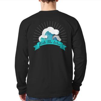 Surfing Surf And Ride The Wave Surfer Back Print Long Sleeve T-shirt - Monsterry UK