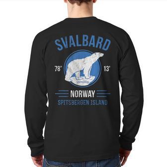 Svalbard Norway Arctic Circle Polar Bear Spitsbergen Back Print Long Sleeve T-shirt - Monsterry