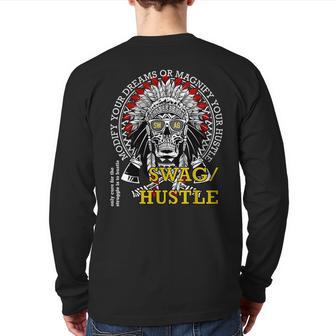 Swag Hustle With Magnify Your Hustle Quote Back Print Long Sleeve T-shirt - Monsterry UK