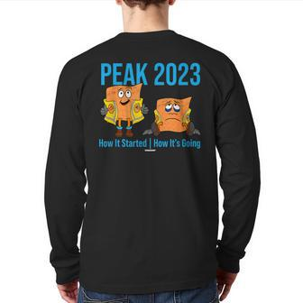 Swagazon Associate Peak 23 How It Started How Its Going Peak Back Print Long Sleeve T-shirt - Thegiftio UK