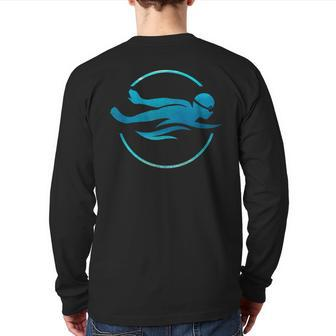 Swimmer Swimming Swim Team Back Print Long Sleeve T-shirt - Monsterry UK