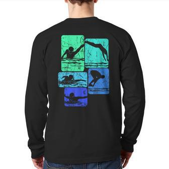 Swimming Swimmers Back Print Long Sleeve T-shirt - Monsterry AU