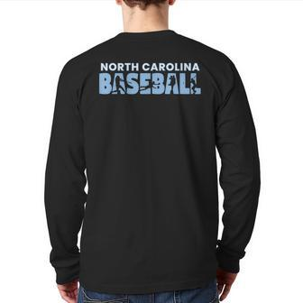 The Tarheel State Souvenir Sport Dad North Carolina Baseball Back Print Long Sleeve T-shirt | Mazezy