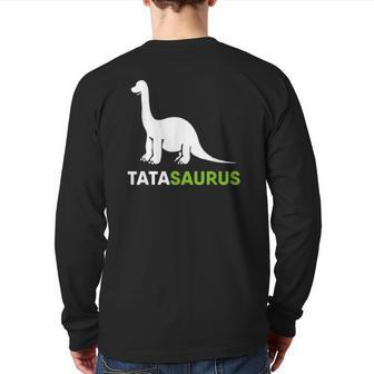 Tatasaurus Fathers Day For Polish Tata Back Print Long Sleeve T-shirt | Mazezy