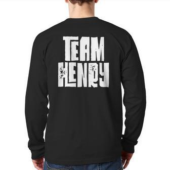 Team Henry Son Dad Husband Grandson Sports Group Back Print Long Sleeve T-shirt | Mazezy