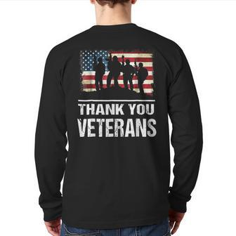 Thank You Military Veterans Veterans Day Back Print Long Sleeve T-shirt | Mazezy