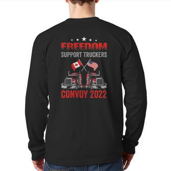 Thank You Truckers Support Truck Drivers Freedom Convoy Back Print Long Sleeve T-shirt | Mazezy
