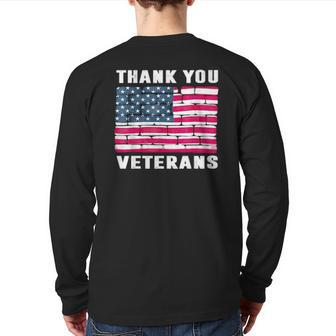 Thank You Veterans Veteran Day Back Print Long Sleeve T-shirt | Mazezy