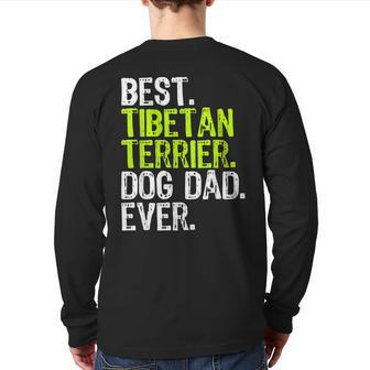 Tibetan Terrier Dog Dad Fathers Day Shirt Back Print Long Sleeve T-shirt | Mazezy