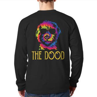 Tie Dye Best Doodle Dad Ever Goldendoodle Dog Dad Back Print Long Sleeve T-shirt | Mazezy