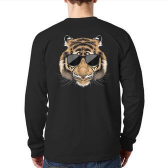 Tiger Sunglasses Zoologist Zookeeper Safari Wildlife Lover Back Print Long Sleeve T-shirt - Monsterry AU