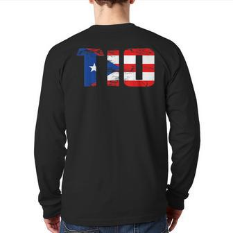 Tio Puerto Rico Flag Pride Fathers Day Puerto Rican Men Back Print Long Sleeve T-shirt | Mazezy UK