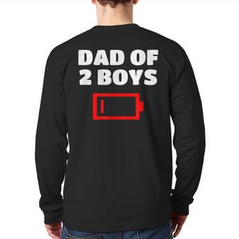 Tired Dad Of 2 Boys Father With Two Sons T Back Print Long Sleeve T-shirt | Mazezy
