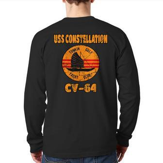 Tonkin Gulf Yacht Club Uss Constellation Cv64 War Veteran Back Print Long Sleeve T-shirt | Mazezy
