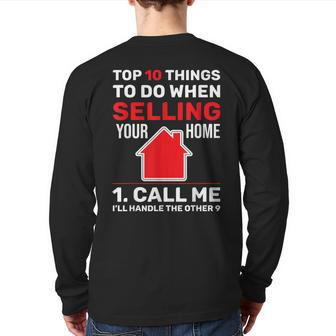 Top 10 Things To Do When Selling Your Home Call Me Realtor Back Print Long Sleeve T-shirt - Monsterry