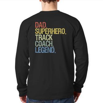 Track Coach Dad Father's Day Back Print Long Sleeve T-shirt | Mazezy