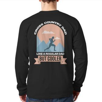 Trail Running Father Ultra Trail Runner Cross Country Dad Back Print Long Sleeve T-shirt | Mazezy