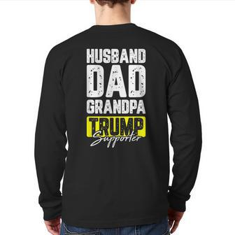 Trump Supporter Husband Dad Grandpa Cool Republican Back Print Long Sleeve T-shirt | Mazezy