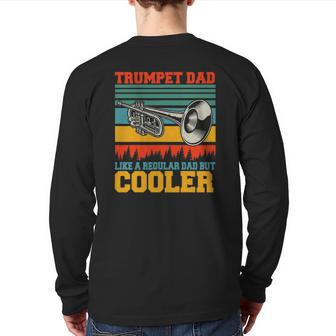 Trumpet Dad Definition Happy Father's Day Trumpet Player Back Print Long Sleeve T-shirt | Mazezy