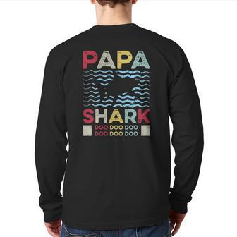 Ts Graphic Papa Shark For Cool Dads Back Print Long Sleeve T-shirt | Mazezy