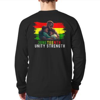 Twin Dad Fathers Day Junenth Unity Strength Quote Back Print Long Sleeve T-shirt | Mazezy