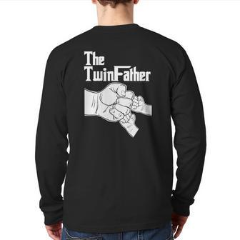 The Twinfather Father Of Twins Fist Bump Back Print Long Sleeve T-shirt | Mazezy