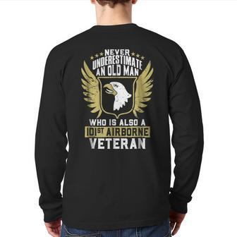 Never Underestimate An Old Man 101St Airborne Veteran 21841 Veteran Back Print Long Sleeve T-shirt | Mazezy