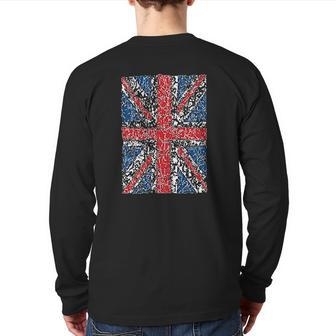 Union Jack Muscle United Kingdom Distressed British Flag Back Print Long Sleeve T-shirt | Mazezy DE
