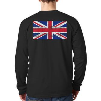 Union Jack Vintage Uk Flag Britain Loyalists Back Print Long Sleeve T-shirt - Monsterry