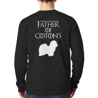 Unique White Father Of Coton De Tulear Dog Lover E010623 Ver2 Back Print Long Sleeve T-shirt | Mazezy