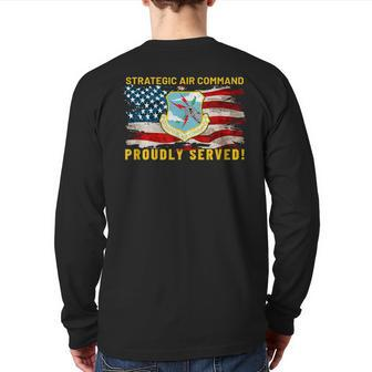 Us Air Force Veterans Strategic Air Command Sac Veterans Back Print Long Sleeve T-shirt | Mazezy