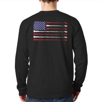 Us American Flag Jets 4Th Of July Veteran Soldier Patriotic Back Print Long Sleeve T-shirt | Mazezy