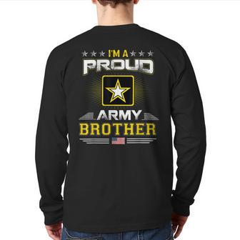 Us Army Proud Us Army Brother Military Veteran Pride Back Print Long Sleeve T-shirt | Mazezy