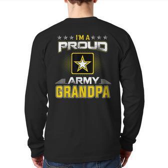 Us Army Proud Us Army Grandpa Military Veteran Pride Back Print Long Sleeve T-shirt | Mazezy